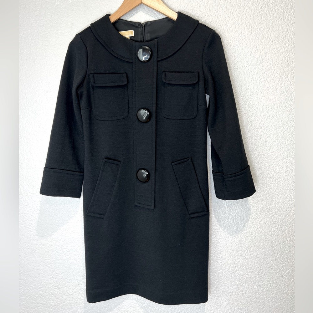 Michael Kors Vintage Black Wool Shift Dress, 2